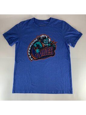 Pepperdine Waves NCAA Blue Homefield Short Sleeve Crewneck Shirt Mens Large